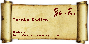 Zsinka Rodion névjegykártya